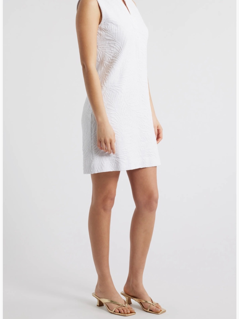 Lilly Pulitzer White Textured Sleeveless Shift Dress